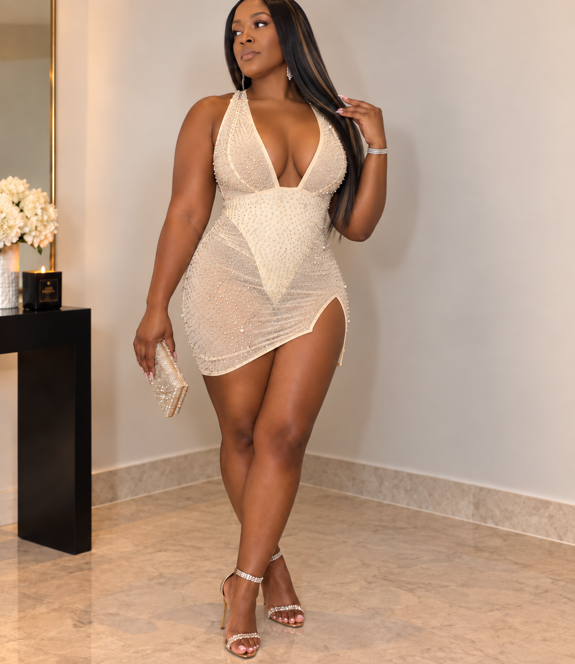Champagne Crystal Dress